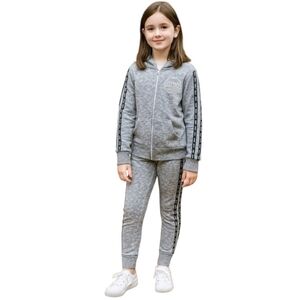 NWOT Gray Justice Fleece Tracksuit with Black Stripes, Size 10